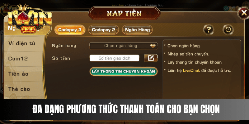 Đa dạng phương thức thanh toán cho bạn chọn